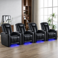 Home Theater Recliner Built for Premium Comfort, Power Recline, Cup Holders, 35.4 Inch Wide