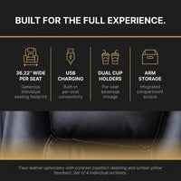 36.22" W Luxury Individual Seat Top Faux Leather Home Theater Seat Recliners Quadruple Seat with USB & Dual Cup Holders & Arm Storage (Set of 4) — Results & Stats