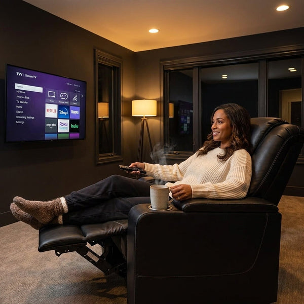 Home Theater Recliners Designed for Ultimate Comfort, 4-Seat Set, USB Charging, Dual Cup Holders