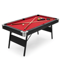 Foldable Pool Table Built for Home Game Rooms, 6.7 Foot Portable Design, Complete Accessory Set, MDF Construction
