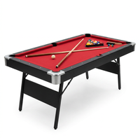 6,7 Foot Foldable Pool Table, Portable Billiards Table for Adults with Full Accessories Set, Mesa De Billar Includes 16 Balls, 2 Cue Sticks, Chalk, Rack & Brush, Game Room Table for Home — Studio Shot