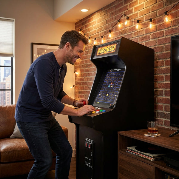Tabletop Arcade Machine Built for Man Cave Gaming, 60 Classic Games, 19 Inch LCD Screen, Full Size Controls