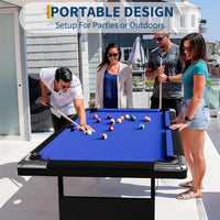 6 or 7 Ft Billiards Table, Portable Billiards Tables, Pool Tables for Full Size, Pool Table Set for Family Game Room, Adult Rrec Room, Basements, Man Cave or Garage
