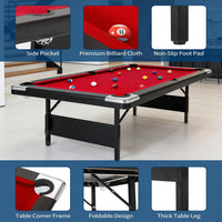 6,7 Foot Foldable Pool Table, Portable Billiards Table for Adults with Full Accessories Set, Mesa De Billar Includes 16 Balls, 2 Cue Sticks, Chalk, Rack & Brush, Game Room Table for Home