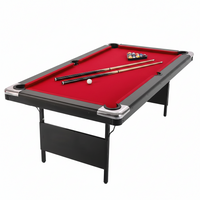 Foldable Pool Table Built for Home Game Rooms, 6.7 Foot Portable Design, Complete Accessory Set, MDF Construction